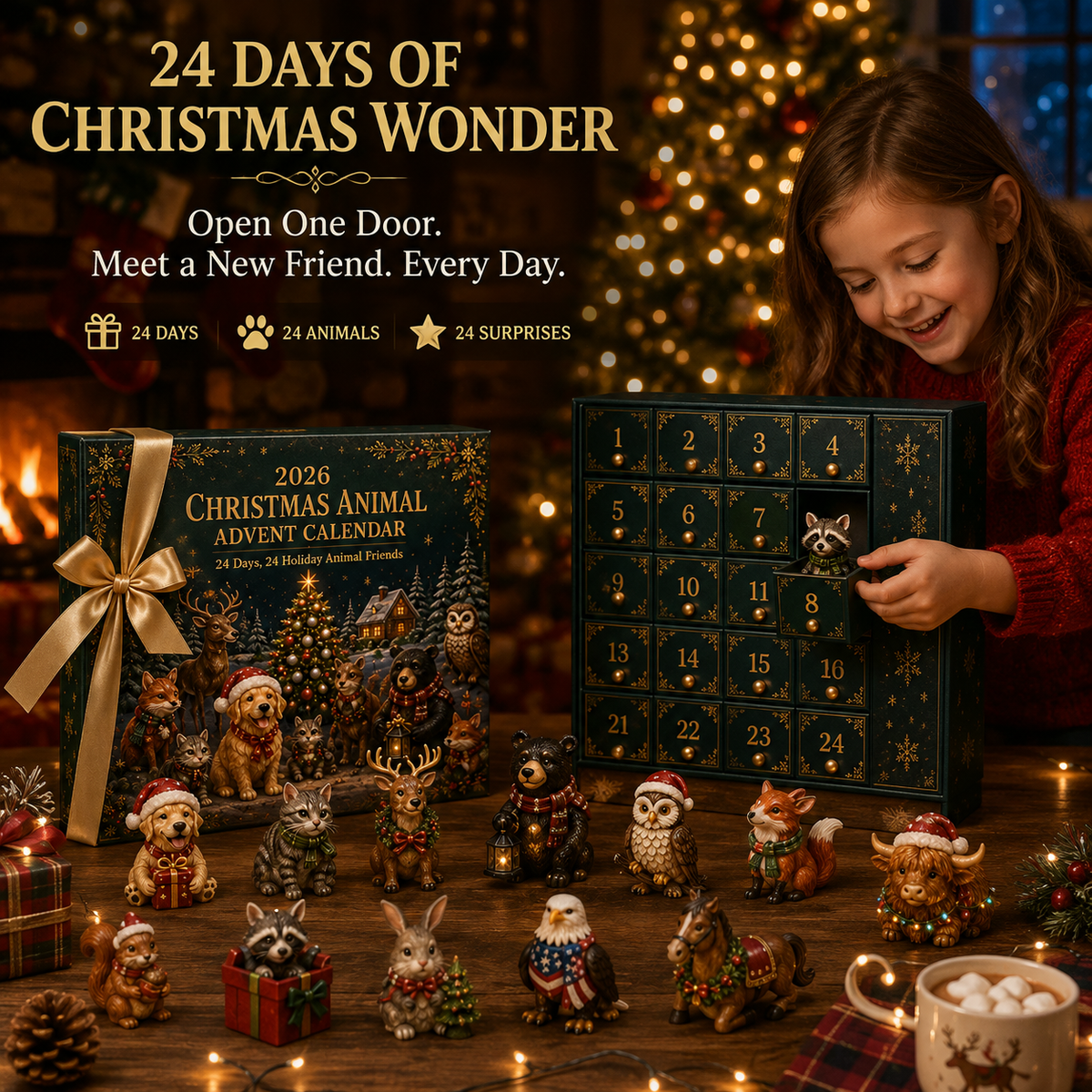 Collectible Christmas Animal Advent Calendar-24 Days · 24 Holiday Animal Friends · 24 Little Christmas Memories