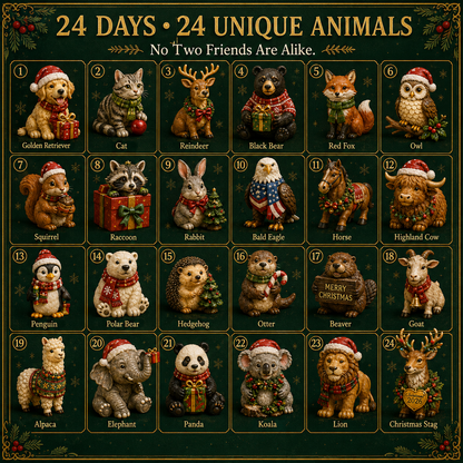 Collectible Christmas Animal Advent Calendar-24 Days · 24 Holiday Animal Friends · 24 Little Christmas Memories