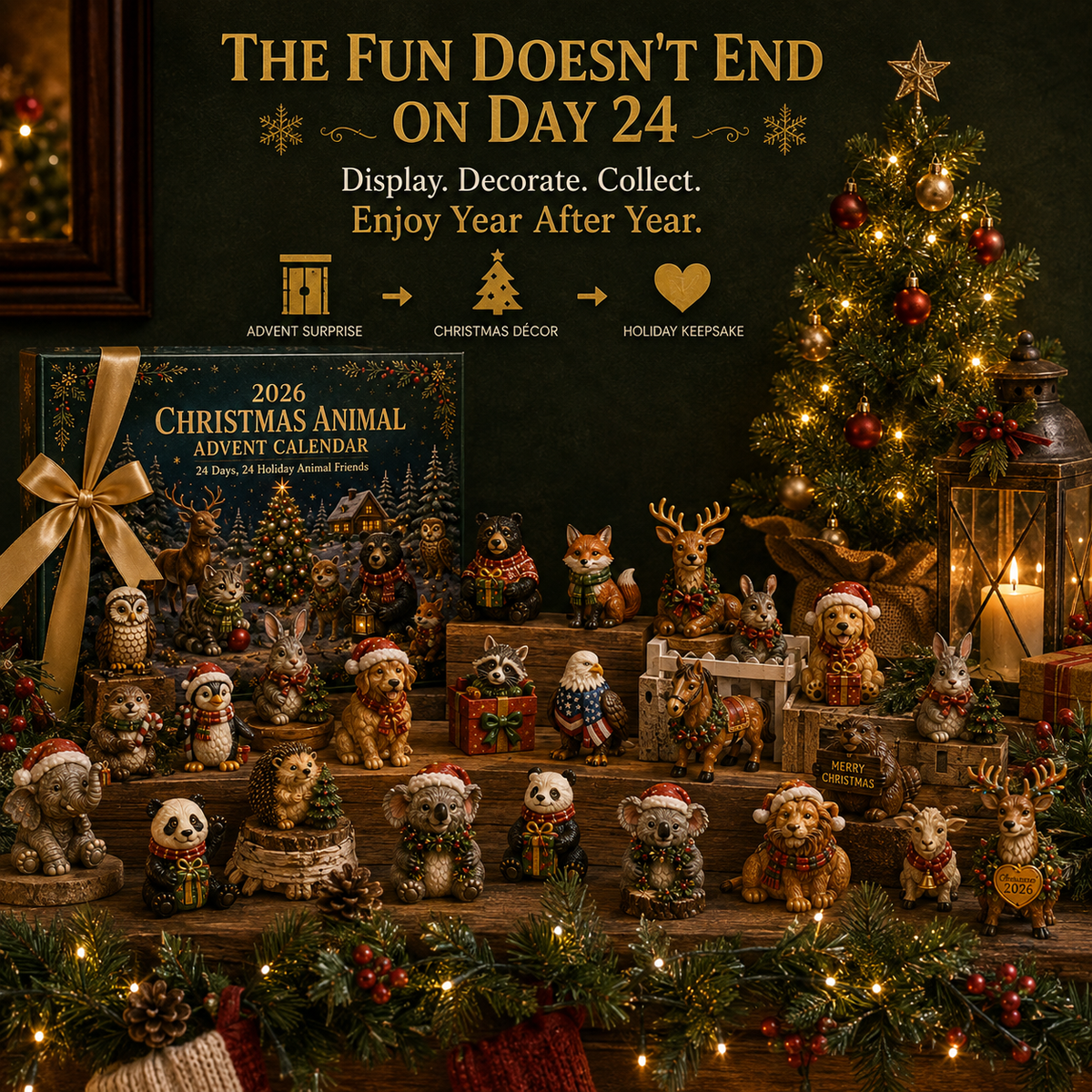 Collectible Christmas Animal Advent Calendar-24 Days · 24 Holiday Animal Friends · 24 Little Christmas Memories